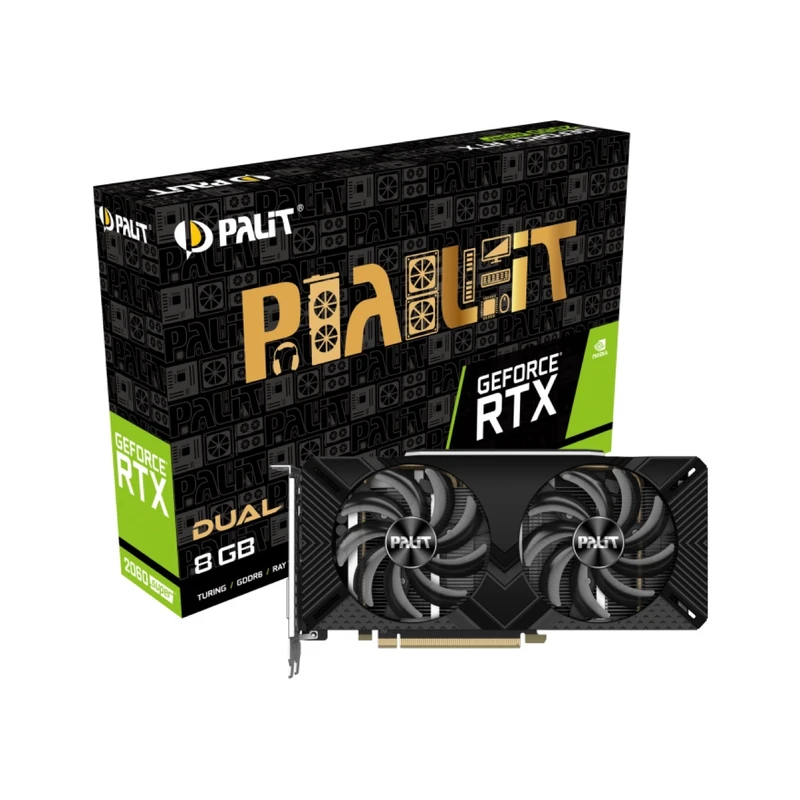 گرافیک پالیت مدل GeForce RTX 2060 SUPER DUAL + کارتن و پیچ پلمپ