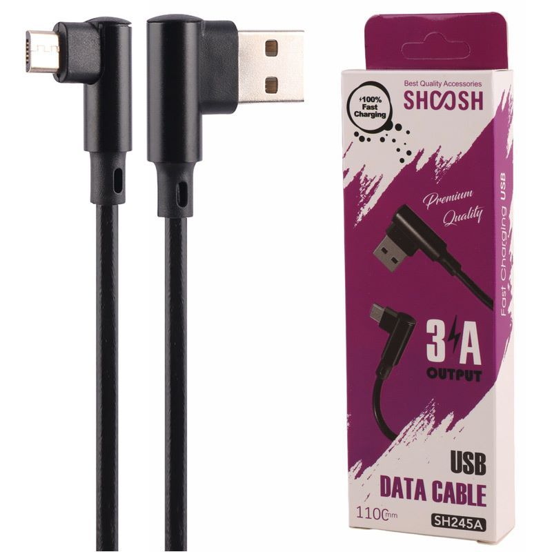 کابل میکرو یو اس بی فست شارژ 3 آمپر شوش SH245A دو سر L طول 1.1 متر