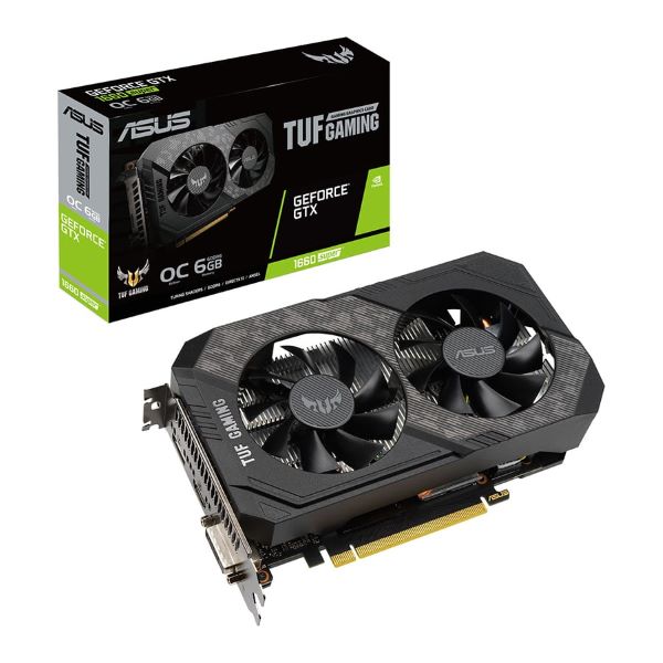 گرافیک ایسوس ASUS TUF Gaming GeForce GTX 1660 SUPER 6GB OC + کارتن و پیچ پلمپ